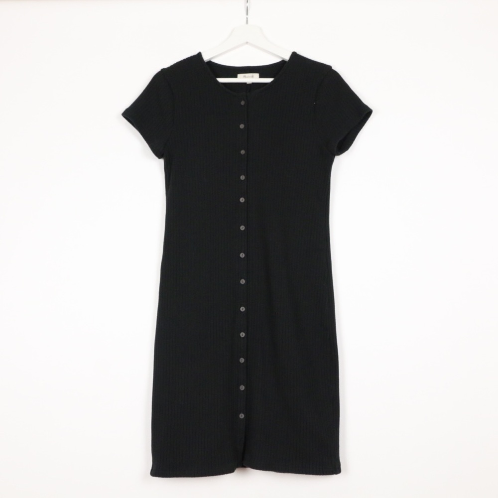 Madewell Black Button-Down Mini Dress